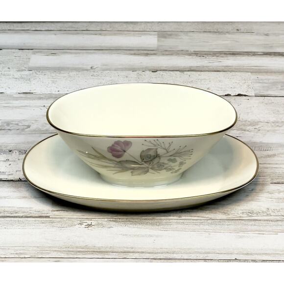 Rosenthal Parisian Spring Gravy Boat With Attached Underplate Gold Trim - Picture 1 of 7